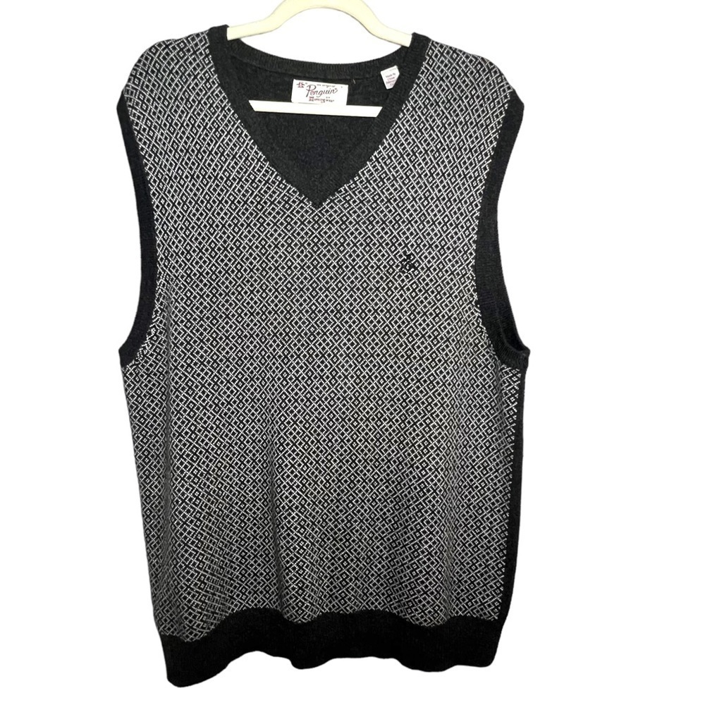 Vintage Academia Sweater Vest 85% Cotton 15% Cashmere Blend Grey Size Large